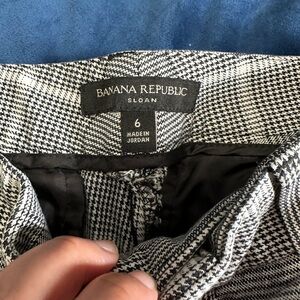 Banana Republic Sloan Monochrome Houndstooth Trousers